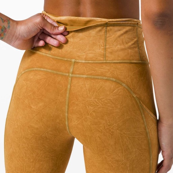 Lululemon Fast and Free Tight II 25" Ice Dye Ice Wash Spiced Bronze - Picture 5 of 10